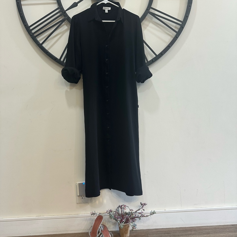 Nordstrom Classic Black Long Sleeve Dress